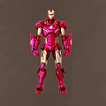 Iron Man Game Movie Character With Red Gold Armor And Glowing Chest Reactor