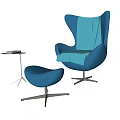 Modern Leisure Chair With Ottoman And Side Table In Minimalist Home Decor Design