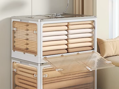 Modern Style Bedroom Bed Clothes Folding Clothes Folding Storage Cabinet Storage Box 3d model