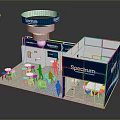 Custom Spectrum Brand Trade Show Exhibition Booth Design With Comfortable Lounge Area And Display Space