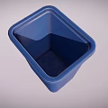 Blue Plastic Recycle Bin With White Recycling Symbol Durable Waste Container 3d model