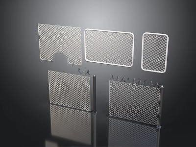 Weapon Structural Components Featuring Stainless Steel Mesh Panels In Various Shapes 3d model