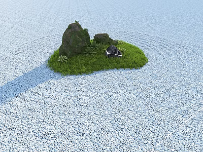 Chinese Courtyard White Sand Stone Small View 3d model