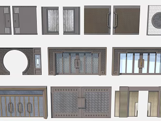 Gate metal courtyard door 3d model