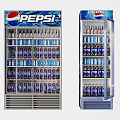Pepsi Commercial Beverage Refrigerators Filled With Bottled Drinks For Retail