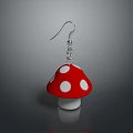 Cute Mushroom Shaped Red Earrings With White Spots For Daily Accessories