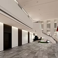 Modern Front Desk Reception Area With Spacious Lobby White Walls And Marble Floor Design