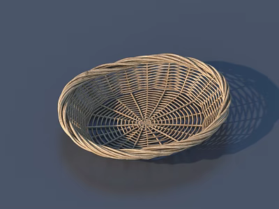 Round Woven Storage Basket with Natural Material for Home Organizing Needs 3d model
