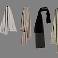 Different Styles Neutral Tones Scarves with Light Gray Dark Gray Tassels and Striped Pattern