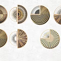 Modern round frame painting personality hanging painting 3d model
