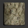Unique Trash Can Woven From Dollar Bills With Creative Decorative Design 3d model