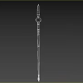 Lance Long Spear Cold Weapon PBR Next Generation Ancient Weapon Long Handle Weapon Frostbite Spear Game Equipment 3d model