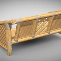Outdoor Public Bench Made Of Bamboo With Woven Design And Durable Structure
