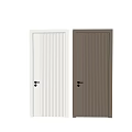 Modern Swing Doors With Vertical Slat Design In White And Brown Colors