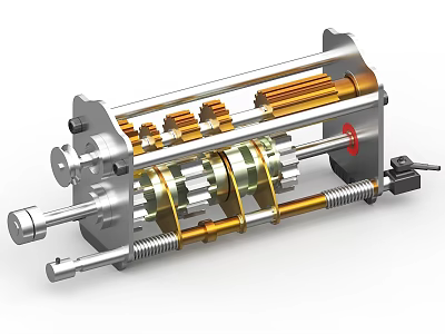 Industrial Equipment With Precision Gears Metal Shafts And Mechanical Springs Structure 3d model