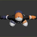 3D Character Boy In Rollerblades With Creature Graphic On Gray Orange Sportswear Outfit