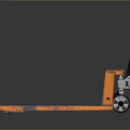 Orange Manual Hydraulic Pallet Truck With Blue Handle Two Forks And Wheels
