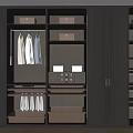 Modern Wardrobe Interior Design With Hanging Clothes Drawers Shelves And Built-in Lighting