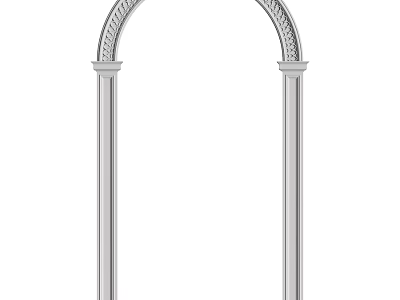 Ornate Architectural Component Featuring Arched Top And Decorative Columns 3d model