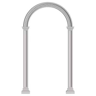 Ornate Architectural Component Featuring Arched Top And Decorative Columns 3d model