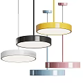 Modern Round Pendant Lights With Assorted Colors And Sleek Minimalist Design 3d model