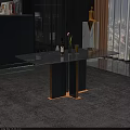 Modern White Marble Dining Table With Black And Gold Legs In Stylish Room