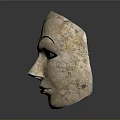 Handcrafted Decorative Daily Life Mask With Cracked Texture And Black Line Details