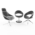 modern table and chair combination linea fabbrica chair 3d model