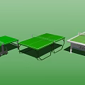 Various Ping Pong Tables As Sports Equipment Featuring Green Tabletop And Net