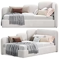 Two Cozy Brown And White Sofa Beds With Colorful Pillows And Soft Blankets