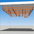 Orange Suspension Fitness Training Equipment With Metal Frame And Hanging Points