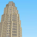 Tall Modern Classical Tower Building With Detailed Facade And Base Structure 3d model