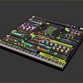 portable synthesizer mixer reverberator tuner mixer mixing equipment 3d model