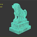 Traditional Chinese Stone Lion Guardian Statue with Pedestal Base and Ancient Craftsmanship