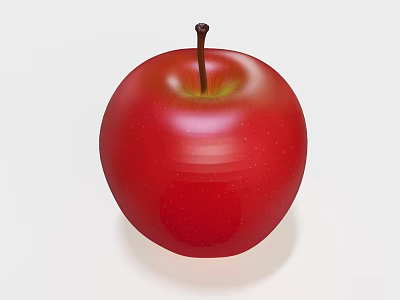Fresh Red Apple With Shiny Surface And Smooth Texture On White Background 3d model