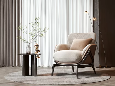 Modern Leisure Chair Coffee Table 3d model