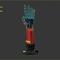 Red Blue Robotic Mechanical Arm Design With Black Base Structure