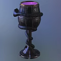 Elegant Dark Ornate Goblet Featuring Purple Gemstone And Intricate Snake Design