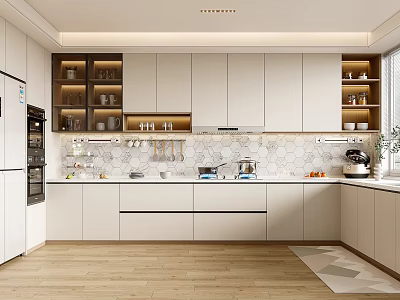 modern kitchen cream kitchen 3d model