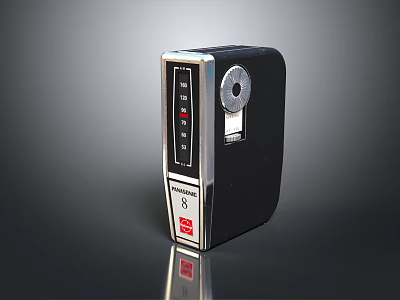 Sleek Black Headphone Speaker With Silver Trim Control Buttons Circular Knob And Red Label 3d model