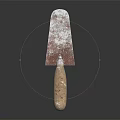 Sturdy Professional Construction Trowel with Wooden Handle and Cement Residue