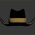 Classic Stylish Black Velvet Hat With Yellow Band For Daily Use