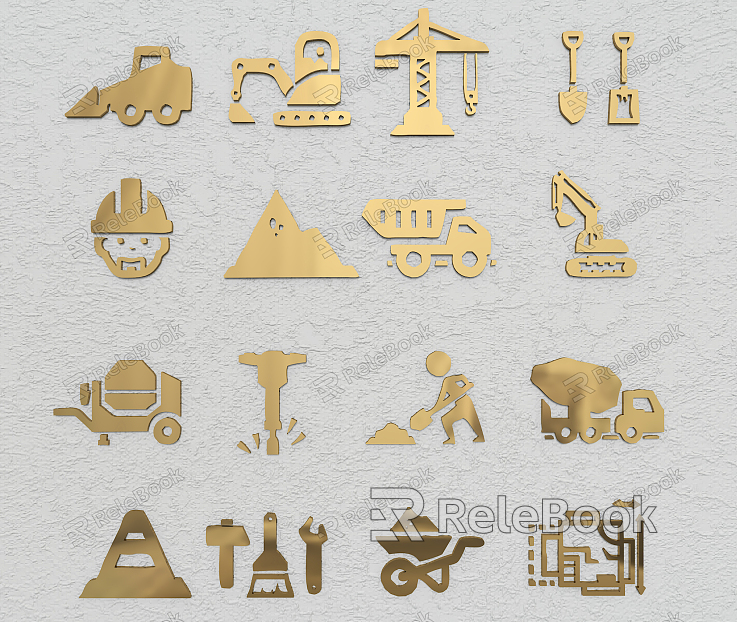 Modern signboard construction site identification model