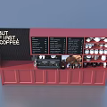 Red Wine Cabinet With Glass Doors And Storage Shelves For Home Bar