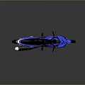 Blue Sporty Motorcycle With Black Seat And Red Wheels Streamlined Design