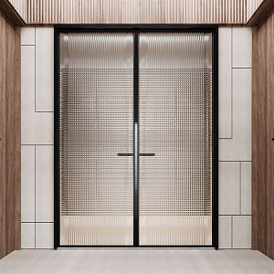 Modern double door glass double door Changhong glass door opposite door 3d model