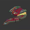 Colorful Futuristic Spaceship 3D Model With Detailed Cosmic Exploration Design Structure