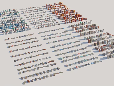 Aerial View Urban Planning With Diverse Building Arrangement And Zone Layouts 3d model
