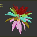 Green Palm Plant With Lush Green Leaves And Yellow Center In 3D Rendering