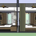 Hotel Room With Ocean View Sunset Twin Beds Ceiling Fan And Bathroom Amenities